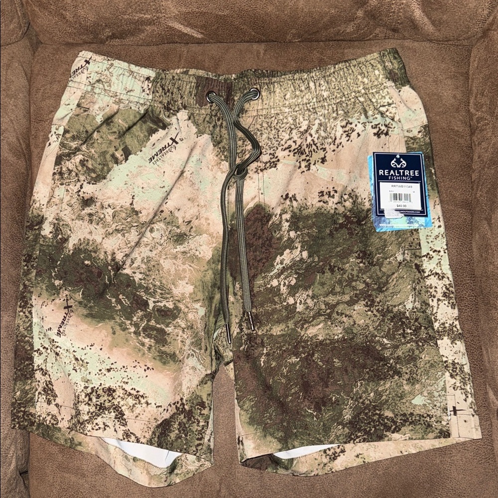 Realtree Camo Swim/Board Shorts - Brown Green Tan